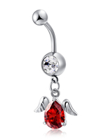 Rote Körper Piercing Schmuck Rhinestones Bauchnabel Schmuck