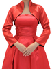 Rote Satin Hochzeit Braut Schal offene vordere Hochzeit Jacke
