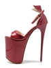Rote sexy Sandalen Frauen Plattform Peep Toe Bogen Knöchelriemen Sandale High Heel Sandalen