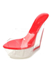 Rote sexy Sandalen Frauen transparente Plattform offene Zehe Keil Sandale Hausschuhe