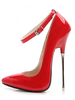 Rote sexy Schuh-Frauen zeigten Zehe-Himmel-hohe Knöchel-Bügel-Pumpen