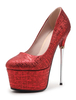 Rote sexy schuhe glitter plattform mandel stiletto ferse pumpt frauen high heels