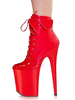 Rote sexy Stiefel Frauen Plattform Mandel Sky High Lace Up Stiefel