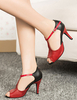Roten Ballsaal Schuhe High Heel Peep Toe T Gurt zwei Ton Tanzschuhe für Damen