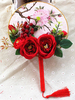 Roter Hochzeits-Blumenstrauß-chinesische Art-Brautblumenstrauß-Zusatz-Hochzeits-Bevorzugungen Silk Fan Party Gift