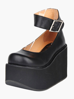 Runde Toe Ankle Strap Lolita Plateauschuhe