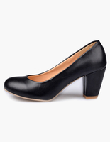 Runde Toe PU Leder stilvolle Frauen Mid niedrigen Fersen
