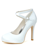 Runde Toe Satin Brautschuhe