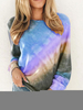 Rundhalsausschnitt Hoodie Frauen Langarm Tie Dye Sweatshirt