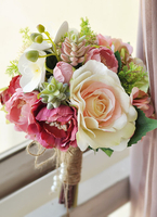 Saftige Hochzeit Bouquet Perle Hand gebunden Seidenblume Brautstrauß