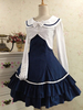 Sailor Lolita Kleid Bogen Schnürschuh zweiteilige Sailor Lolita Oufits mit Rüsche