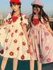Sailor Lolita OP Kleid Blumendruck Bogen Kurzarm Lolita One Piece Kleider