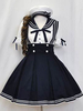 Sailor Lolita Outfits Dunkelblaues Kurzarmhemd mit Faltenrock