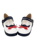 Sailor Lolita Schuhe Square Toe zwei Ton weiß Lolita Schuhe
