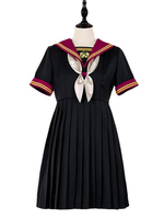 Sailor Style Lolita OP Kleid Schwarz Bestickte Schleifen Lolita One Piece Dresses