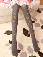 Samt Lolita Strumpfhosen Star Cat Heisspritzen 600D Lolita Winterstrumpf