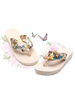 Sandal Slippers Ecru Weiß bedruckte Sandal Slides Damenschuhe