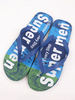 Sandale Hausschuhe Blau Runde Zehen Slip-On Beach Flip Flops
