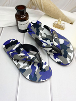 Sandale Hausschuhe Deep Blue PVC Obere runde Zehen Slip-On Beach Flip Flops