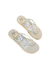 Sandale Hausschuhe Flip Flop Ecru Weiß bedruckte Sandale Slides Damenschuhe