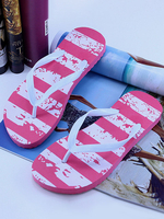 Sandale Hausschuhe Rose PU-Leder gedruckt Chic Sandale Strand Flip Flops