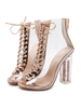 Sandalen Stiefel in Golden im schicken & modischen Style mit Schnüren Boots für Straßen-Style und Damen