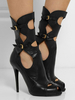Sandalen Stiefel in Schwarz im schicken & modischen Style mit Knöpfen Boots für Straßen-Style und Damen