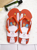 Sandalenpantoffeln Oragnge Red PVC Obere runde Zehen Slip-On Beach Flip Flops