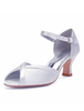 Satin Brautschuhe Elfenbein Peep Toe Strass Brautschuhe Hochzeitsgast Schuhe