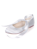 Satin Brautschuhe Elfenbein Spitzschuh Lace Up Brautjungfer Schuhe flache Brautschuhe