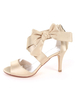 Satin Brautschuhe Ink Blue Open Toe Bow Brautjungfer Schuhe High Heel Sandaletten