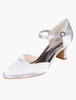 Satin Brautschuhe Ivory Hochzeitsschuhe mit Riemchen