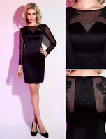 Satin Cocktailkleid in Schwarz Kleider für Hochzeitsgäste