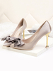Satin High Heels Damen Abendschuhe Spitzschuh Slip On Party Schuhe