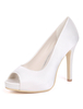 Satin Hochzeit Schuhe Lila Peep Toe Hochzeit Gast Schuhe Frauen High Heels