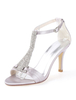 Satin Hochzeit Schuhe Weiß Open Toe Strass T Typ Vintage Schuhe Frauen 1920er Jahre High Heel Sandaletten