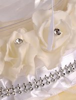 Satin Kissen Schärpe Bow Strass Hochzeitsdekoration für Hochzeitsfeier