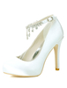 Satin Runde Toe Ankle Strap Strass Abend und Braut-Plattformen