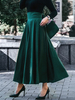 Schaukelrock Frauen Hunter Green Natural Waist Maxirock