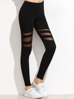Schicke Leggings aus Spandex Cutouts in Schwarz