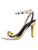 Schicke Nieten Pfennigabsatz Leder Mode Kleid Sandalen