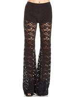 Schicke schwarze gewebte Spitzen-Leggings für Frauen