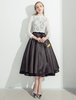 Schickes Cocktailkleid aus mit Stehkragen und Spitzen und Knöpfen in Schwarz