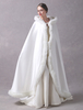 Schickes Hochzeit Cape Satingewebe mit Schnüren in Elfenbeinfarbe