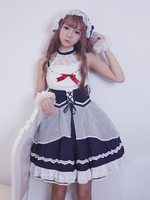 Schickes Lolita Kleid Chiffon mit Falten im klassischen & traditionellen Style
