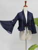 Schickes Lolita Kleid Chiffon Notched Ausschnitt mit Falten Chinesische Stil in Dunkelblau