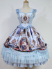 Schickes Lolita Kleid Polyester mit Herz-Ausschnitt und Rüschen im ROCOCO Stil