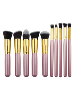 Schickes Make-Up Pinsel Set in Rosa 10 Ungiftige Holz Synthesefasern