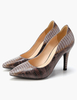 Schlange Drucken Spitzen Toe Pumps