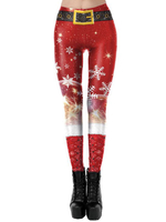 Schlanke Polyester-Weihnachtsmuster der Leggings der Frau